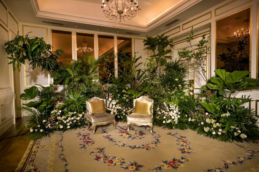 tropical indoor garden wedding at Park Hyatt Saigon